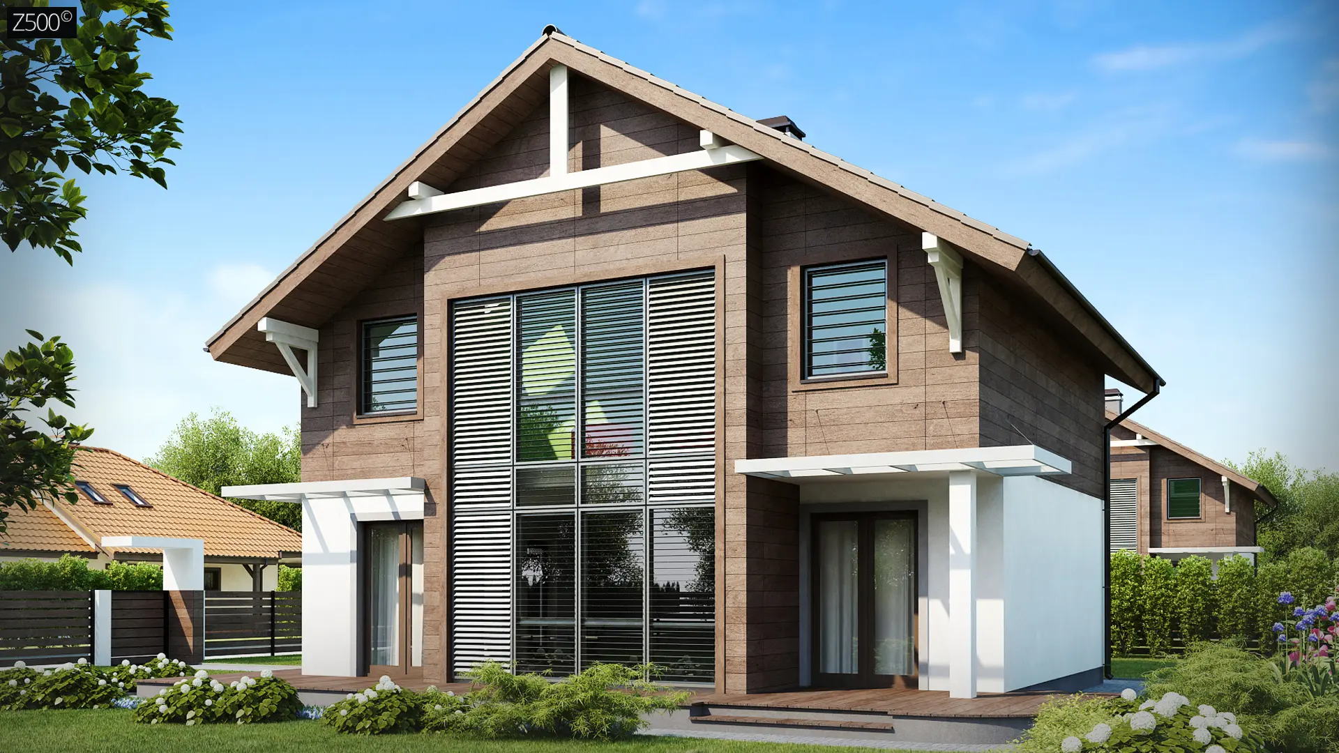 Проект коттеджа строительство. Аспен, колорадо, сша. Вилла фахверк. Каркасный дуплекс 160 м2. Проекты коттеджей из кирпича.