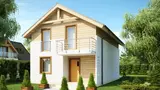 Готовый проект дома Z38 - Простой и удобный дом для узкого участка с высокой аттиковой стеной.