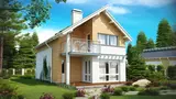 Готовый проект дома Z137 - Энергоэффективный и удобный дом с современными элементами отделки фасадов. Подходит для узкого участка.
