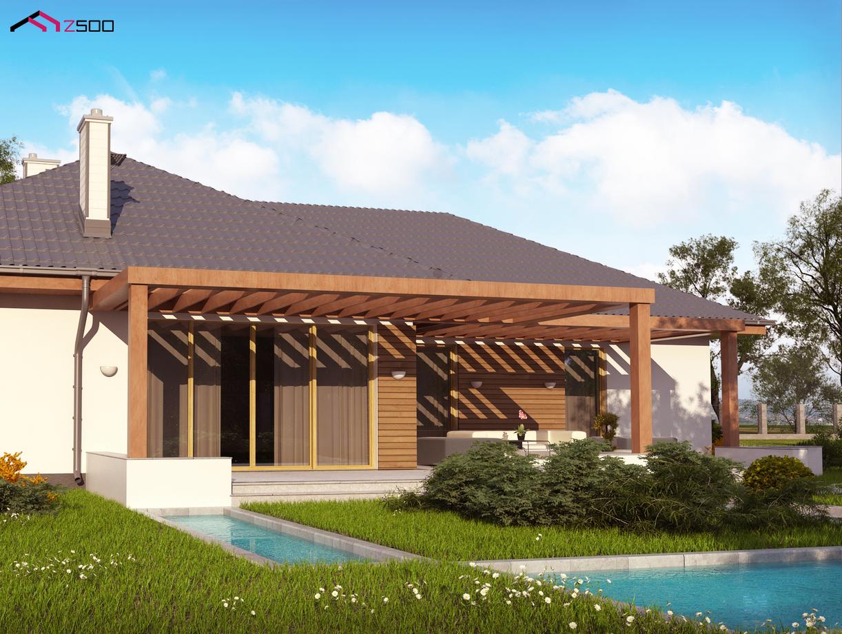 Г образный дом с навесом