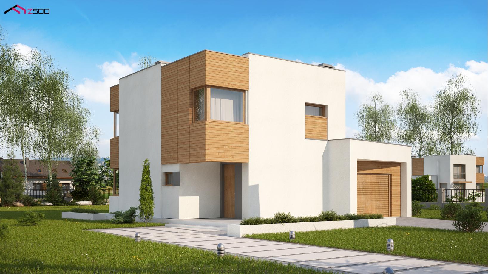 Дом с сип панелей с плоской крышей