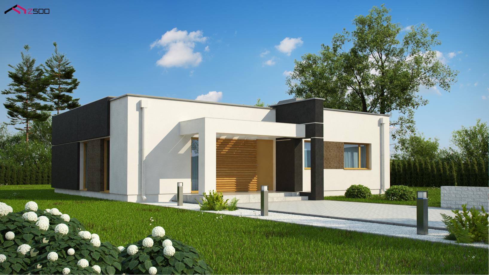 Дом с сип панелей с плоской крышей