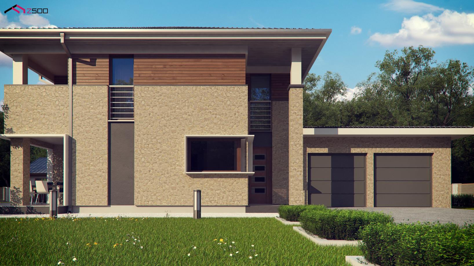 Двухэтажный дом с гаражом на две машины