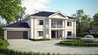 Проекты домов с гаражами над гаражом балкон