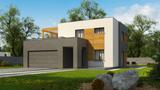 Готовый проект дома Zx73 - Двухэтажный коттедж современного лаконичного дизайна