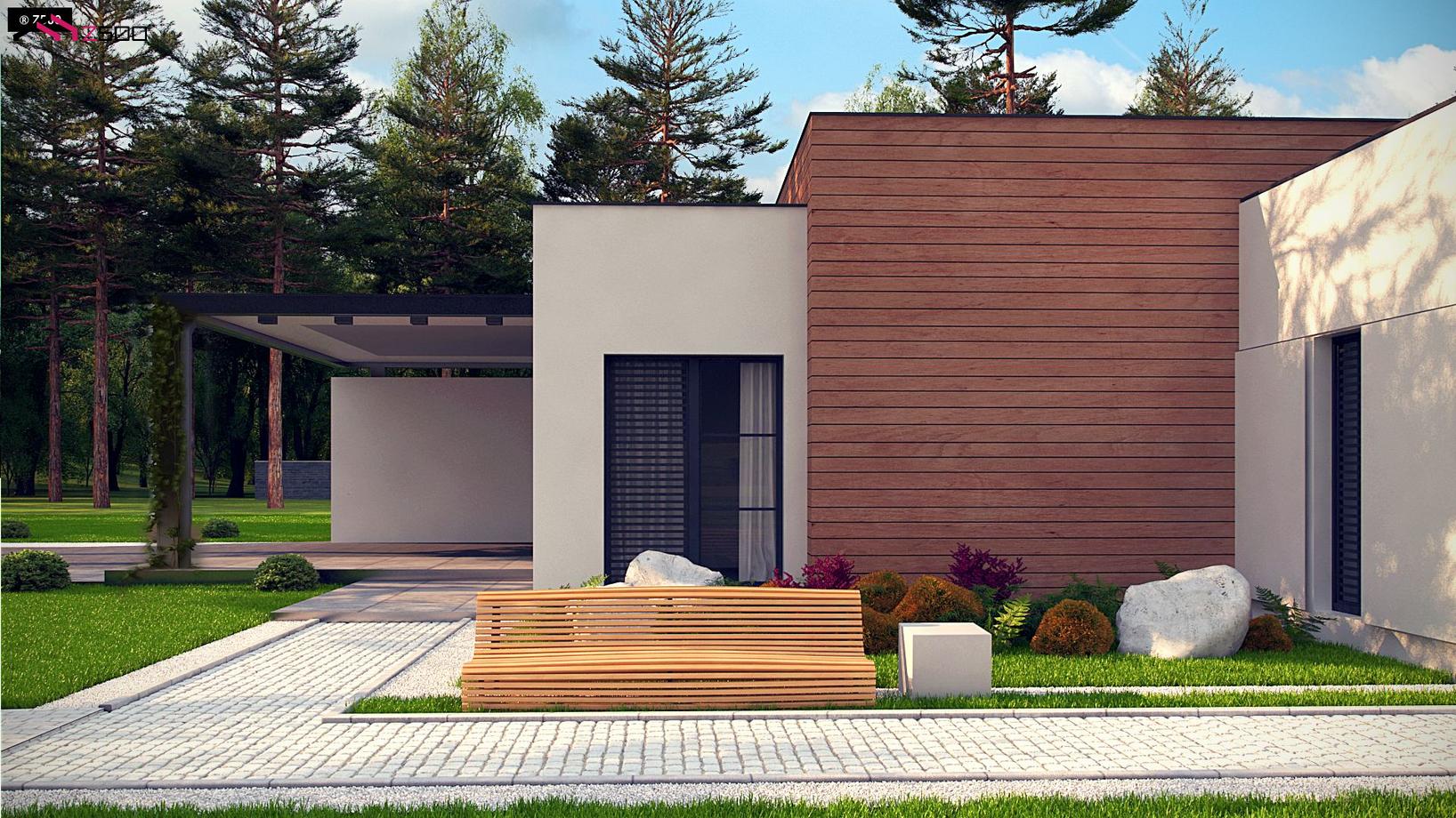 Дом с сип панелей с плоской крышей