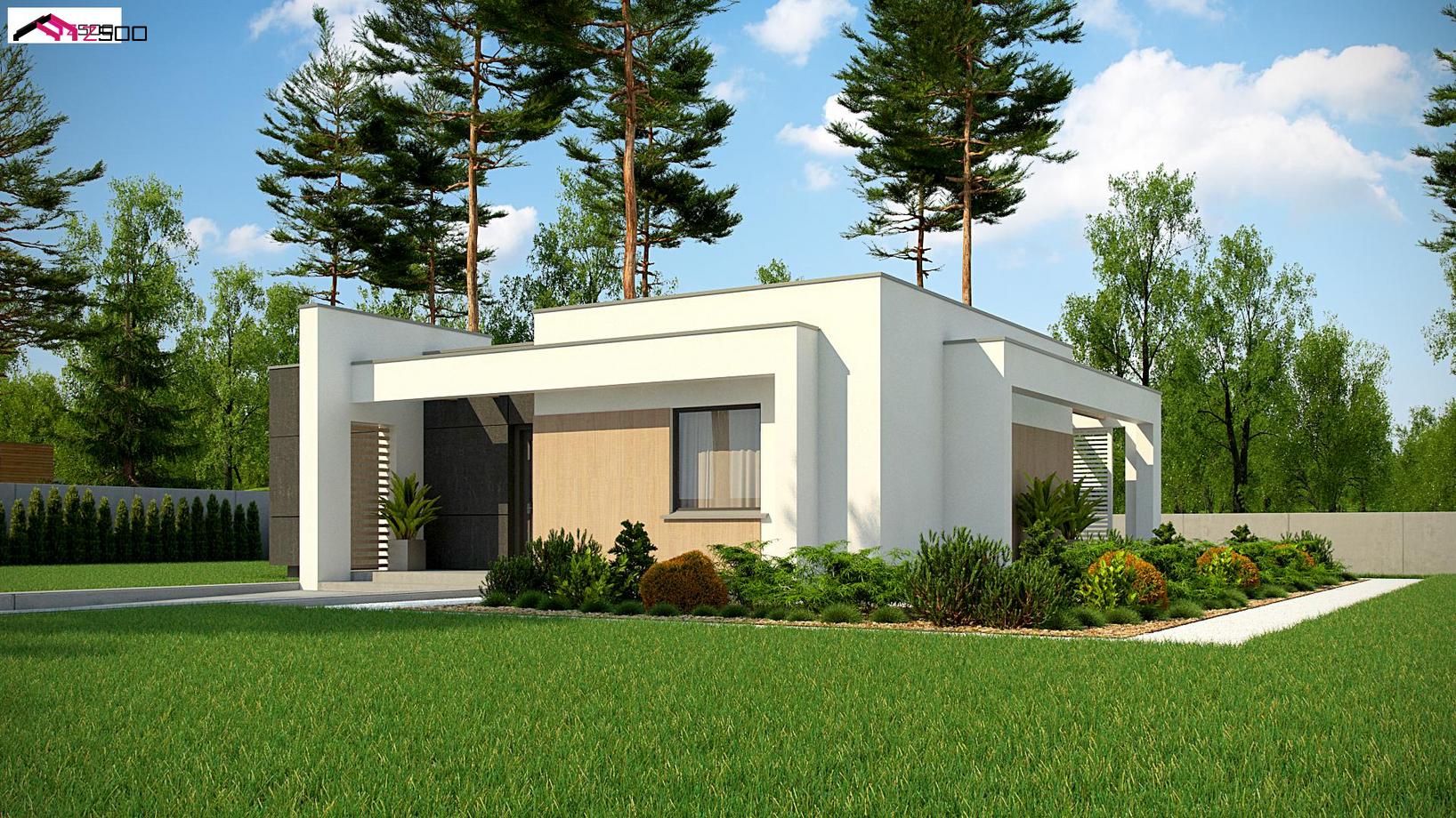 Дом с газобетона с плоской крышей