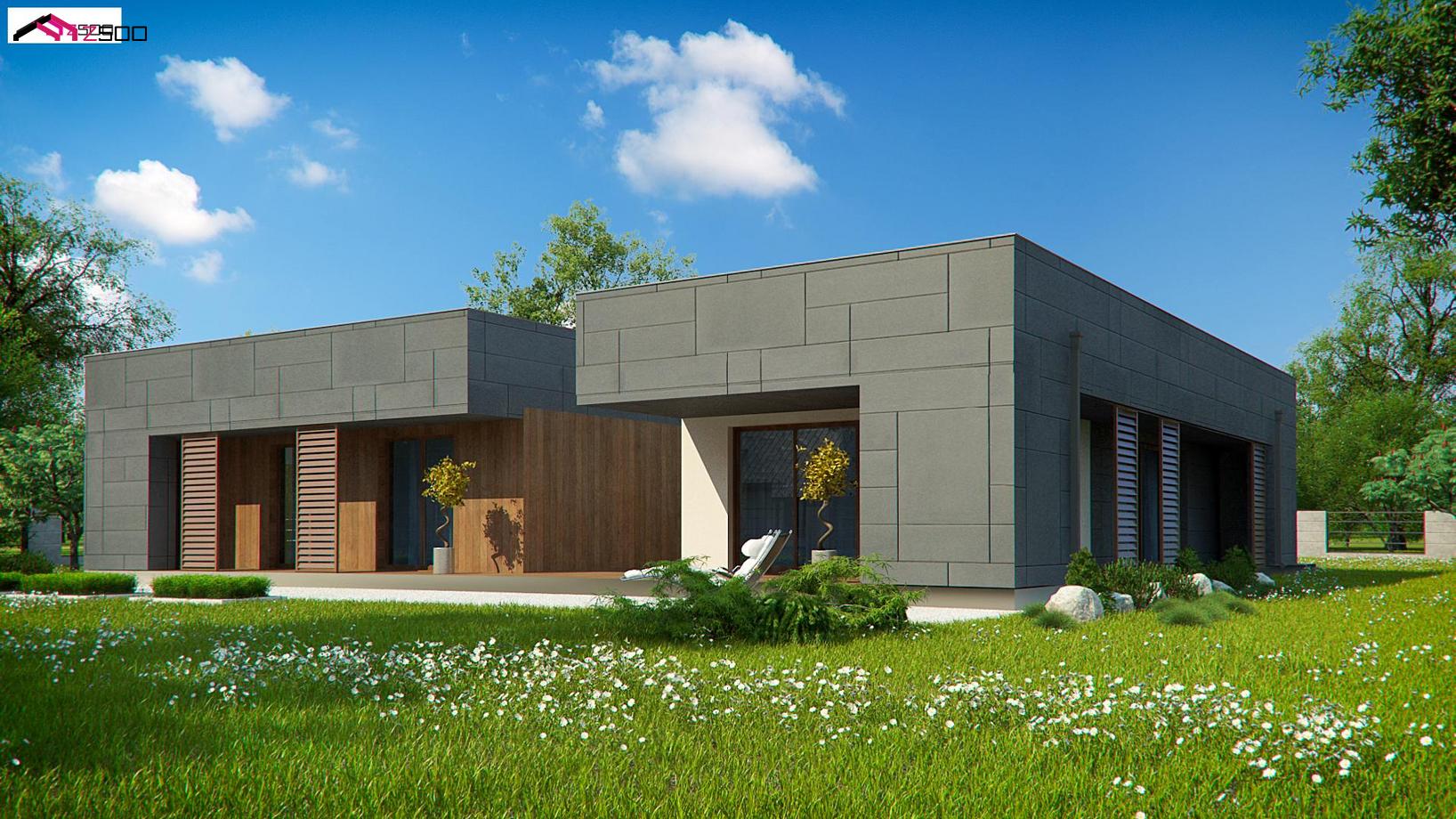 Дом с газобетона с плоской крышей