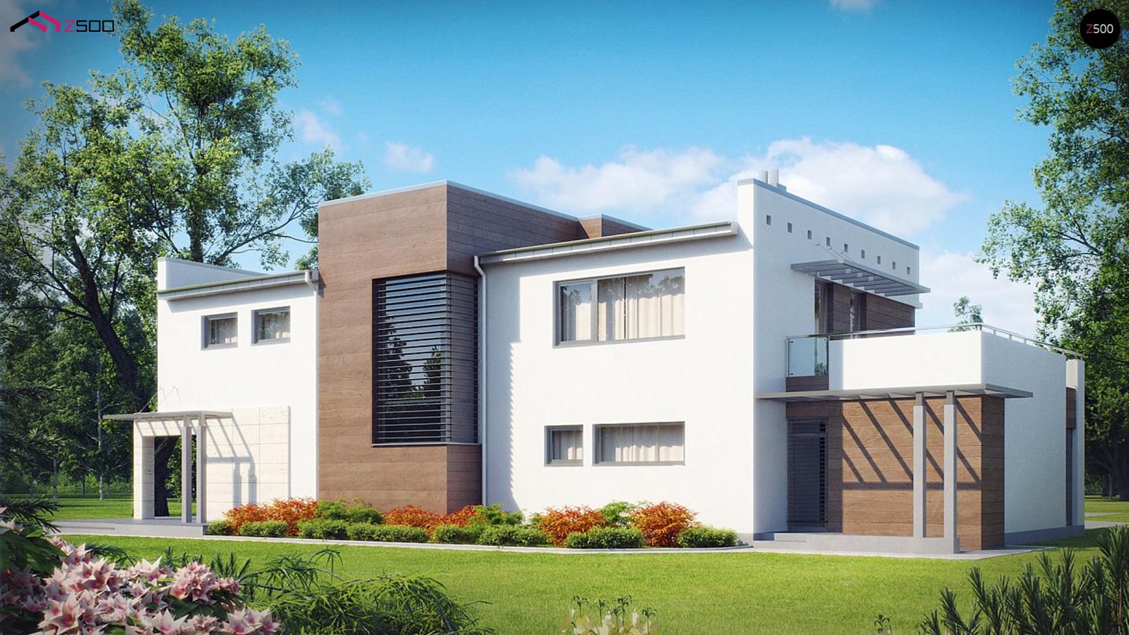 Дом с сип панелей с плоской крышей