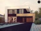 Готовый проект дома Zx123 P - Респектабельный большой дом в модернистском стиле с подвалом.