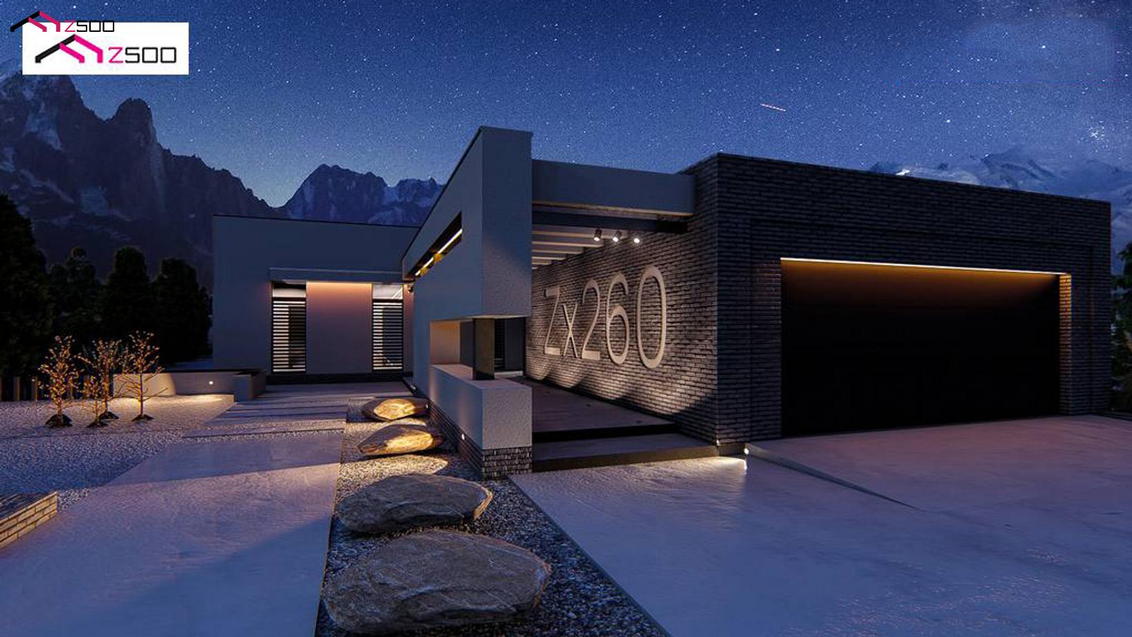 Дом хай тек с гаражом