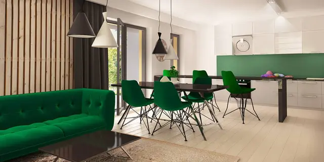 готовый проект дома Z388 – дизайн интерьера, Проект современного дома с четким разделением дома на дневную ​​и ночную.