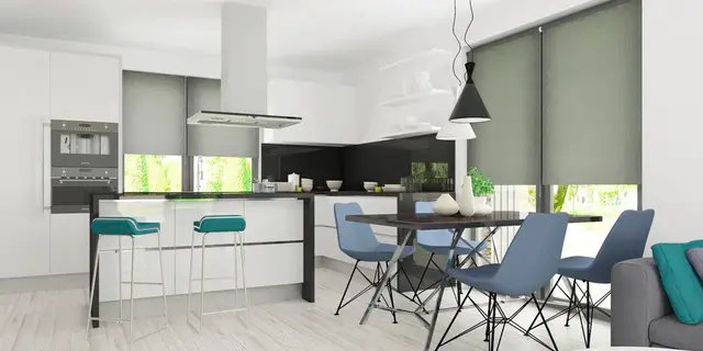 готовый проект дома Zx554 el – дизайн интерьера, Двухэтажный проект дома с плоской кровлей, с электрическим котлом