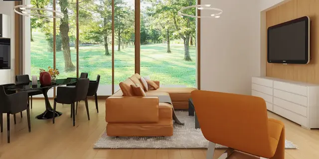 готовый проект дома Z386 v1 – дизайн интерьера, Проект одноэтажного барнхауса. Версия проекта Z386 с увеличенной котельной