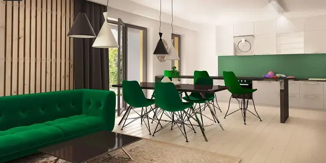 готовый проект дома Z388 B – дизайн интерьера, Версия проекта современного одноэтажного дома Z388 с измененной планировкой