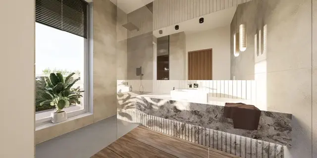 готовый проект дома Zx214 + – дизайн интерьера, Проект современного двухэтажного коттеджа с гаражом для узкого участка