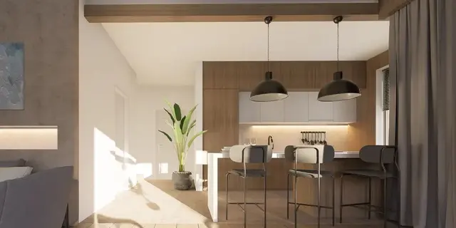 готовый проект дома Zx214 + – дизайн интерьера, Проект современного двухэтажного коттеджа с гаражом для узкого участка