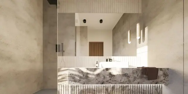 готовый проект дома Zx214 + – дизайн интерьера, Проект современного двухэтажного коттеджа с гаражом для узкого участка