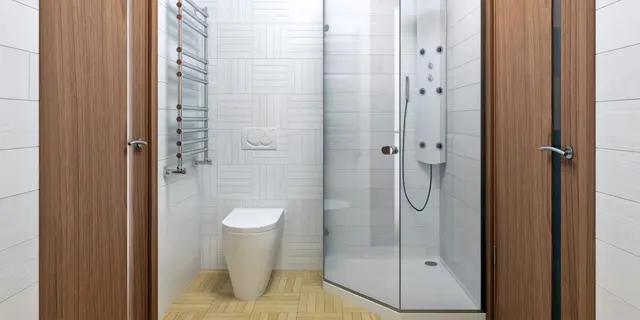 готовый проект дома Z16 – дизайн интерьера, Компактный одноэтажный дом с большой крытой террасой.