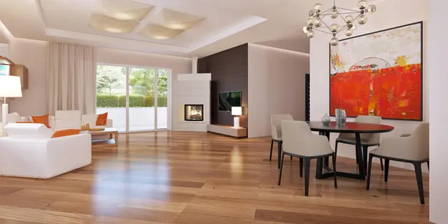 готовый проект дома Z35 – дизайн интерьера, Просторный одноэтажный дом с тремя спальнями и большим гаражом.