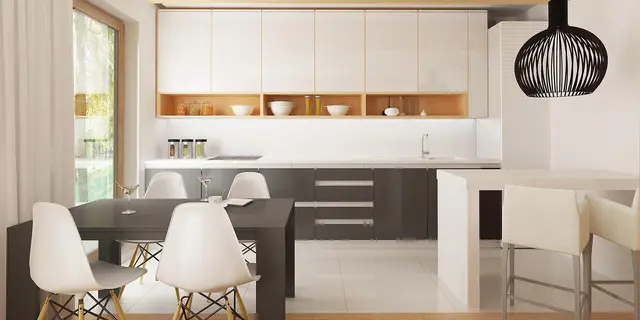 готовый проект дома Z38 – дизайн интерьера, Простой и удобный дом для узкого участка с высокой аттиковой стеной.