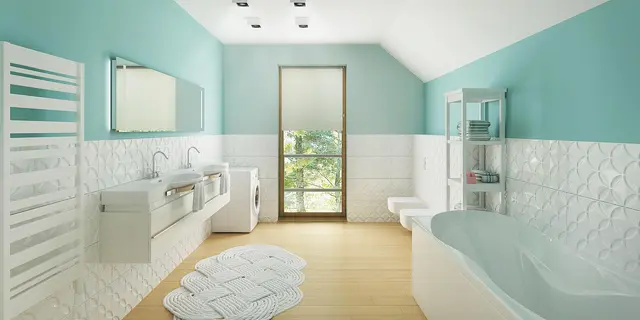 готовый проект дома Z38 – дизайн интерьера, Простой и удобный дом для узкого участка с высокой аттиковой стеной.