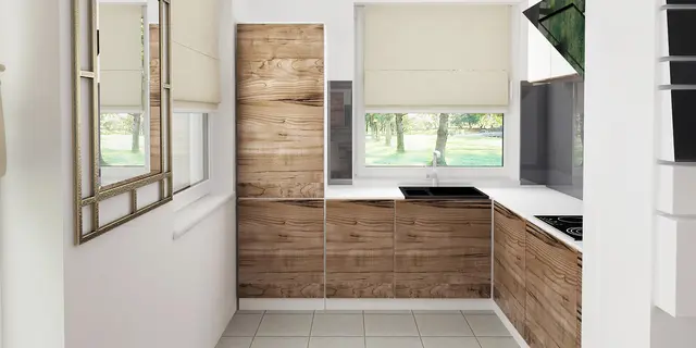 готовый проект дома Z39 – дизайн интерьера, Маленький, уютный дом с мансардой, двускатной крышей и c фронтальной террасой.