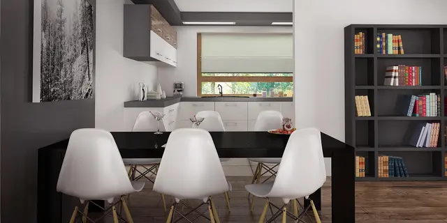 готовый проект дома Z41 – дизайн интерьера, Выгодный небольшой одноэтажный дом с тремя спальнями.