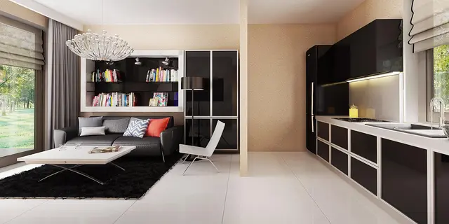 готовый проект дома Z42 – дизайн интерьера, Маленький одноэтажный дом, оснащенный всем необходимым для круглогодичного проживания.