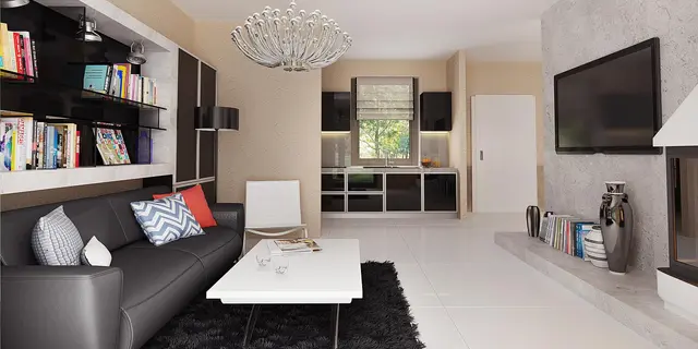 готовый проект дома Z42 – дизайн интерьера, Маленький одноэтажный дом, оснащенный всем необходимым для круглогодичного проживания.