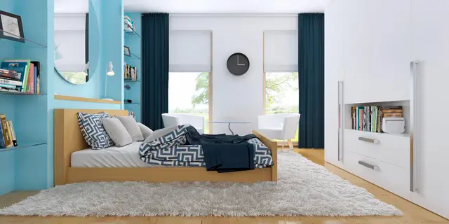 готовый проект дома Zx35 GL – дизайн интерьера, Современный одноэтажный дом с большой светлой гостиной и гаражом