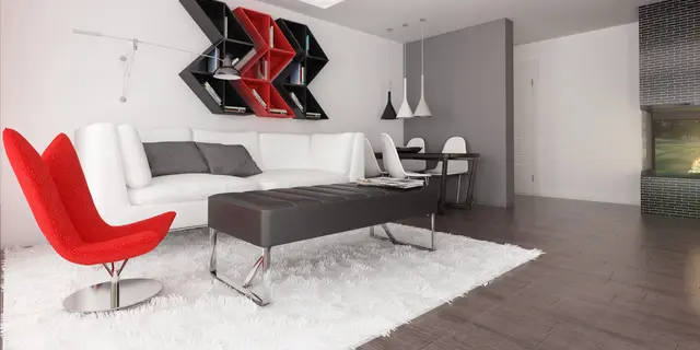 готовый проект дома Zx117 – дизайн интерьера, Современный одноэтажный дом хай-тек с навесом для автомобиля