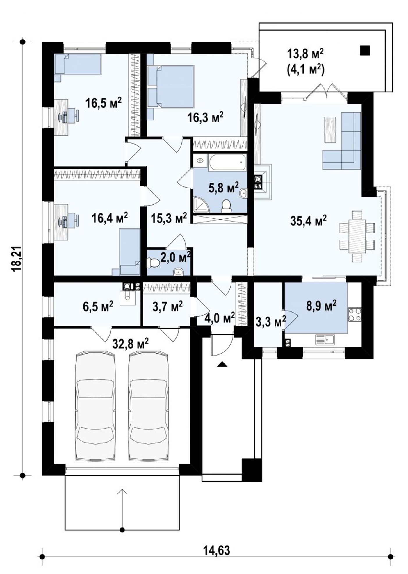 Z500 проекты одноэтажных домов 60кв