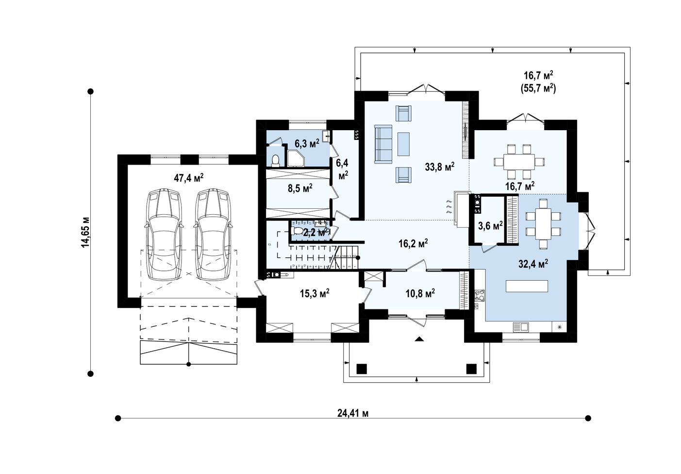 Проекты домов с гаражами над гаражом балкон