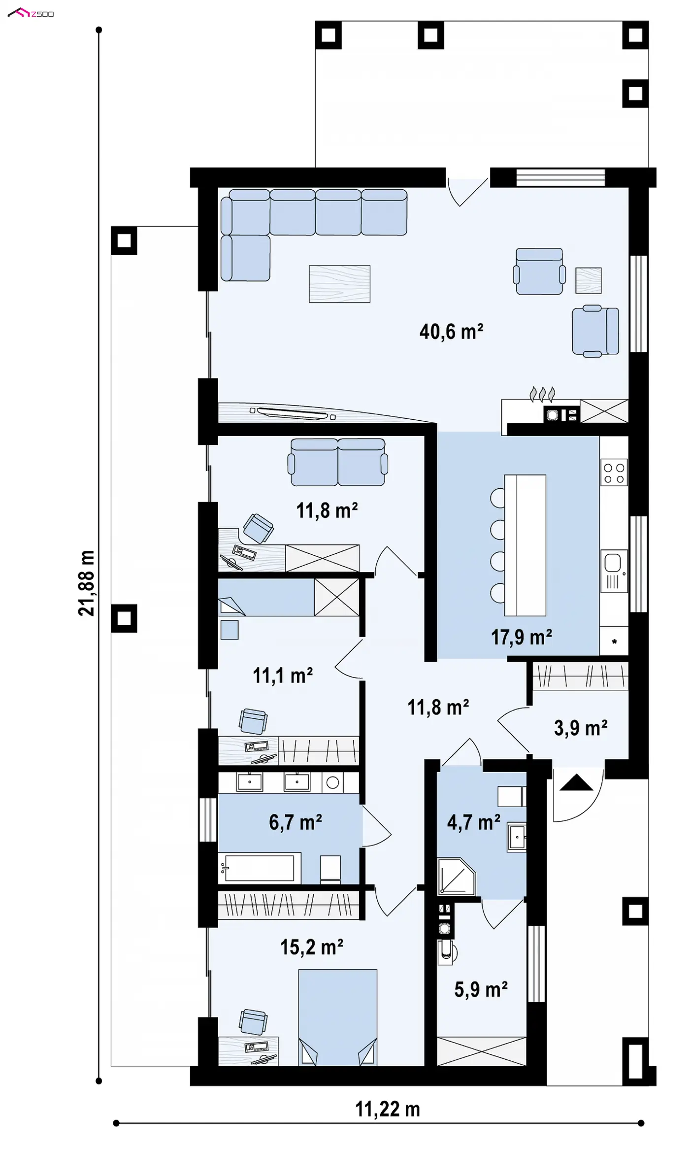 Проект дома для узкого участка - Экоплан.рф in 2024 Haus pläne, Hauspläne, Haus